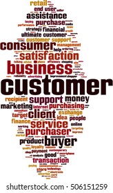 Customer word cloud concept. Vector illustration