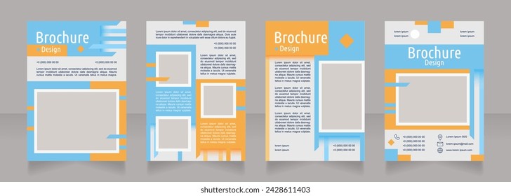 Customer-centric company blank brochure design. Template set with copy space for text. Premade corporate reports collection. Editable 4 paper pages. Ubuntu Condensed, Arial Regular fonts used