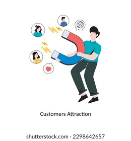 Customers Attraction flat style design vector illustration. stock illustration