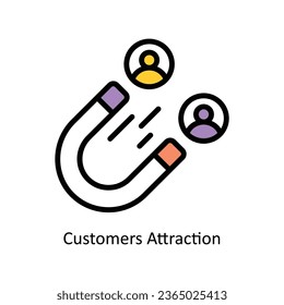 Ilustración de icono Relleno vector de atracción de clientes. Archivo EPS 10.