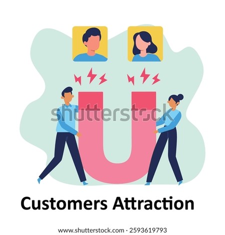 Customers Attraction Vector Illustration Which can easily modify or edit Which can easily modify or edit

