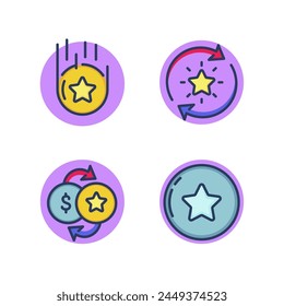 Customers bonus line icon set. Bonus, point, customer loyalty system, bonus exchange. Discount for loyalty program points concept. Vector illustration for web design and apps