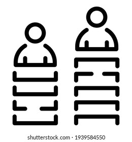 Icono de la campaña Clientes. Esquema del icono vectorial de campaña de los clientes para el diseño web aislado en fondo blanco