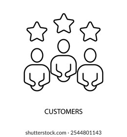 customers concept line icon. Simple element illustration. customers concept outline symbol design.