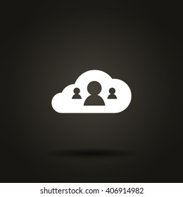 customers connected to cloud service vector illustration