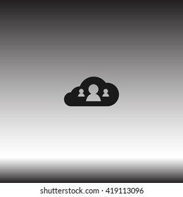 customers connected to cloud service vector illustration