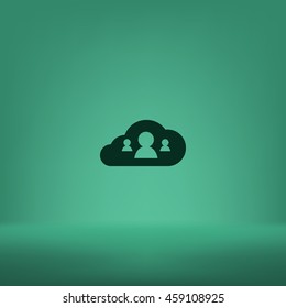 customers connected to cloud service vector illustration
