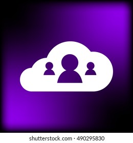 customers connected to cloud service vector illustration