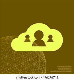 customers connected to cloud service vector illustration