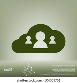 customers connected to cloud service vector illustration