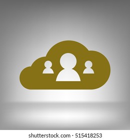 customers connected to cloud service vector illustration