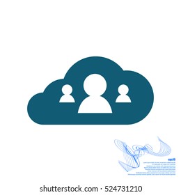 customers connected to cloud service vector illustration