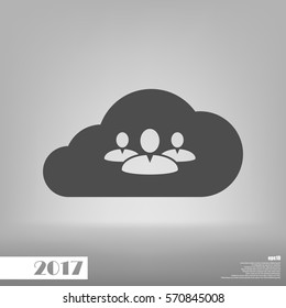 Customers connected to cloud service vector icon