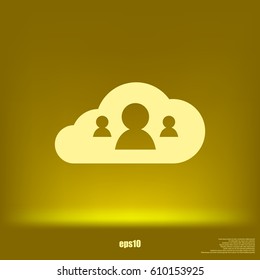 Customers connected to cloud service vector icon