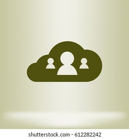 Customers connected to cloud service vector icon