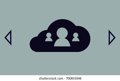 Customers connected to cloud service vector icon