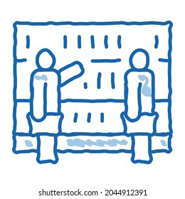 Customers Counter sketch icon vector. Hand drawn blue doodle line art Customers Counter sign. isolated symbol illustration