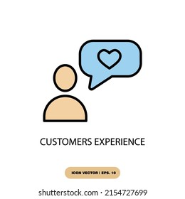 customers experience icons  symbol vector elements for infographic web