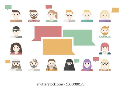 Customers feedback concept illustration with many human avatars