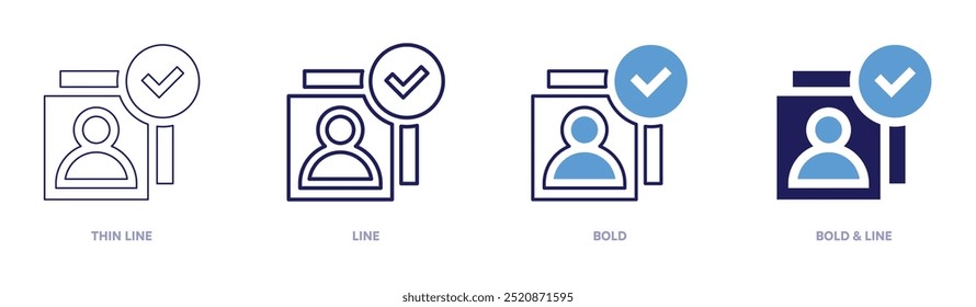 Customers icon in 4 different styles. Thin Line, Line, Bold, and Bold Line. Duotone style. Editable stroke.