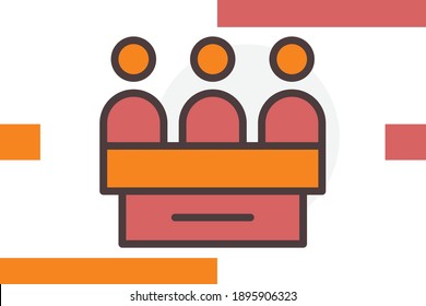 Customers icon  filled line color concept related market, store and shop business elements.