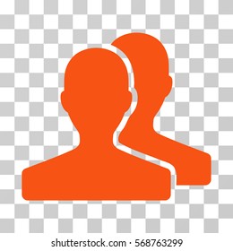 Customers icon. Vector illustration style is flat iconic symbol, orange color, transparent background. Designed for web and software interfaces.