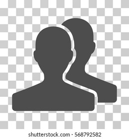Customers icon. Vector illustration style is flat iconic symbol, gray color, transparent background. Designed for web and software interfaces.