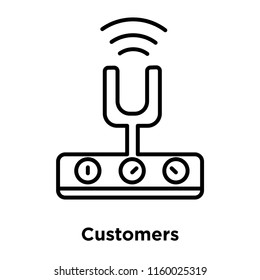 Customers icon vector isolated on white background, Customers transparent sign , sign and symbols in thin linear outline style