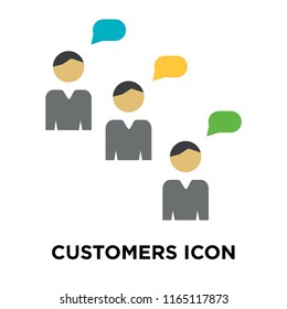 Customers icon vector isolated on white background, Customers transparent sign