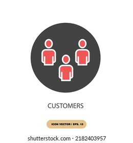 Symbol-Vektorelemente von Kunden für Infografik-Web