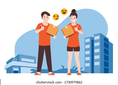 Customers impression of online shopping delivery services. Customer ratings and comment for sellers.