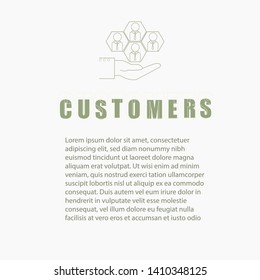 
Customers landing page concept. Vector illustration isolated on white background