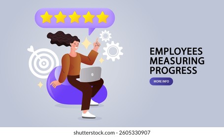 Customers leaving positive feedbacks to product. Ratings and review concept. Satisfaction level. User experience, recommendations, Survey. leaving comment with 5 stars rating. flat vector illustration