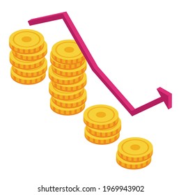 Customers profit icon. Isometric of Customers profit vector icon for web design isolated on white background