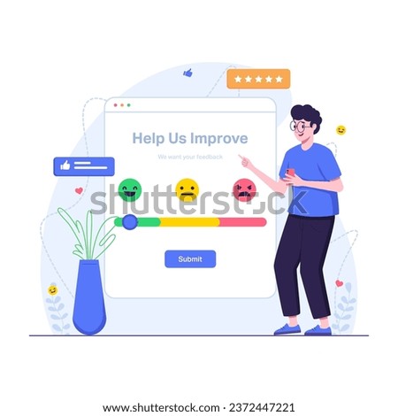 Customers provide a satisfaction rating scale