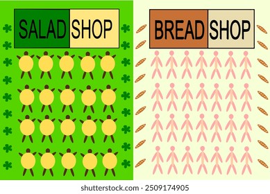 Customers of salad shops and bread shops