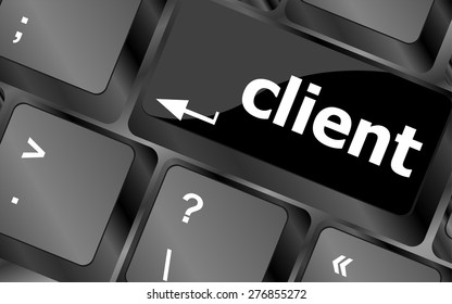 Customers Service Concept. Button on Modern Computer Keyboard with Word Clients on It vector