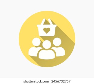 Customers service flat icon. Simple illustration with long shadow for graphic and web design.