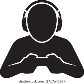 Os clientes suportam ícone vetor silhueta pessoa com headset ícone vetor