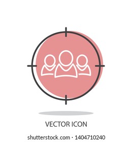 customers, target, icon, line symbol on white background - editable stroke vector illustration eps10