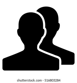 Customers vector icon. Flat black symbol. Pictogram is isolated on a white background. Designed for web and software interfaces.