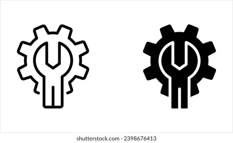 Customisation line icon set. Settings or editing sign. Repair symbol. Quality design element on white background
