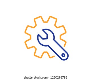 Customisation line icon. Settings or editing sign. Repair symbol. Colorful outline concept. Blue and orange thin line color icon. Customisation Vector