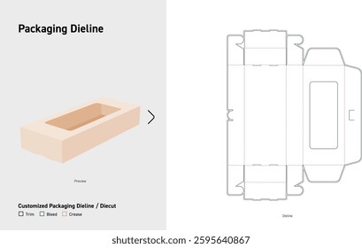 Customised food box with displayed dieline