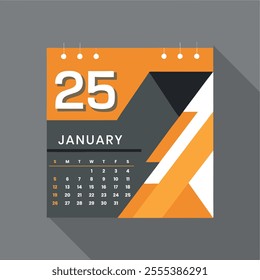 Customizable 2025 Desk Calendar Mockup Fresh New Year Vector Illustration