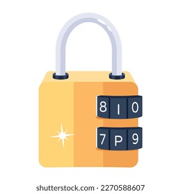A customizable 2d icon of combination lock 