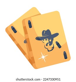 A customizable 2d icon of western cards 