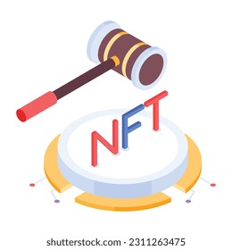 Customizable 3d icon of nft auction