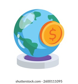 A customizable 3d style icon of global trading