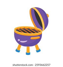 A customizable 3d style icon of party bbq grill